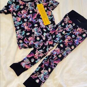 Colorful Dragon Print bamboo Pajama Set